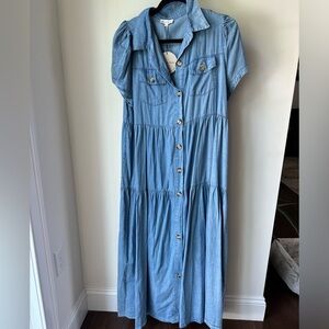 Chambray maxi dress